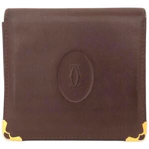 Must de Cartier Bordeaux Leather Bifold Wallet, 3.9"x3.9"